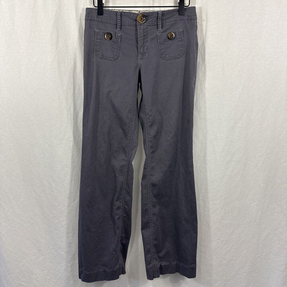 Old Navy Vintage Blue Gray Ultra Low Rise Pants Womens Sz 4 Y2K *READ* Preppy